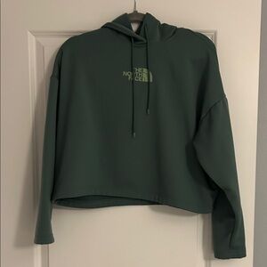 The North Face Green Pullover Hoodie Sweatshirt Women’s Crop Size Large
